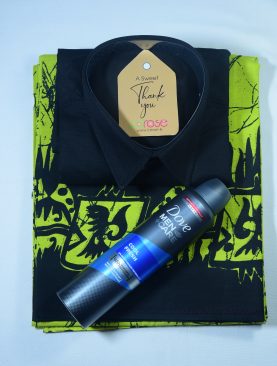 Light Green Bathik Sarong, Shirt and Body Spray